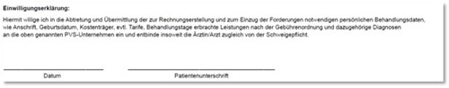 Neue IGeL-Aufträge Einwilligungserklärung